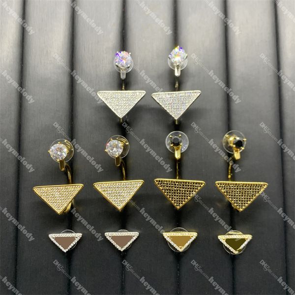 Nuovi orecchini a diamante triangolare invertiti per le donne orecchini squisiti per le lettere designer di orecchie rini pericolose con scatola con scatola