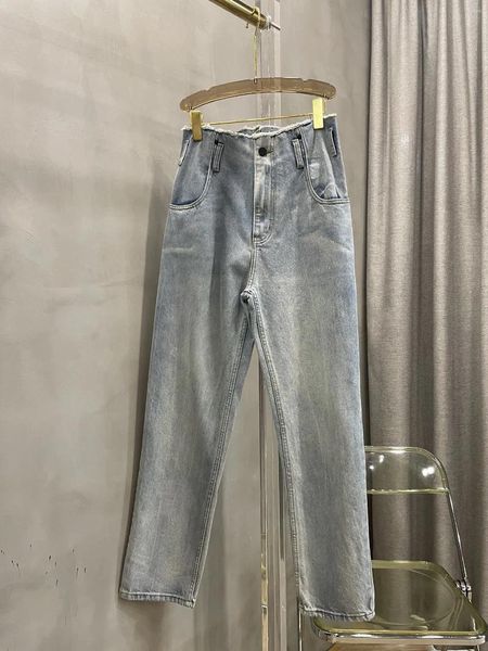 Pantaloni femminili a vita alta color luminoso pantaloni di jeans angosciati di moda casual 2023 in stile estivo 0330