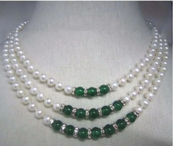 Rara e bellissima AAA 8mm bianca Akoya Pearl Collana Modella di gioielli preparati 231221