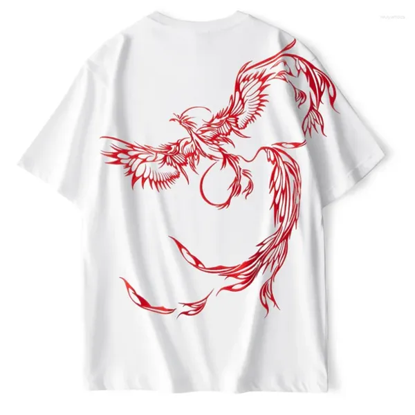 Magliette da uomo per magliette ricamate phoenix uomini hip hop cotone camicia a maniche corte yokosuka sukajan abbigliamento maschio top abbigliamento estate