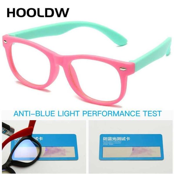 Hooldw Anti -azul Light Kids Kids Kids Square Optical Frame Garotas Meninas quadradas Computador transparente Óculos transparentes UV4002406