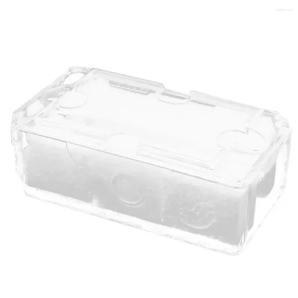 Wachboxen 1PC Transparent Box Inner Halter Männer Ring Vintage Single Grid Plastik Haustier Weihnachtsgeschenk Mann