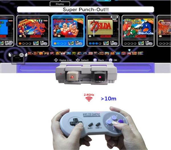 Gamepads sem fio 24GHz Joypad Joystick Controller Controller para Switch SNES Super Nintendo Classic Mini Console Remote Q01047898675