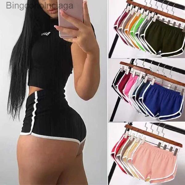 Kadın şort moda streç bel kadını yüksek bel rahat şortlar siyah beyaz kısa harajuku plajı seksi yoga kısa kadın giyim spor pantolonl231222