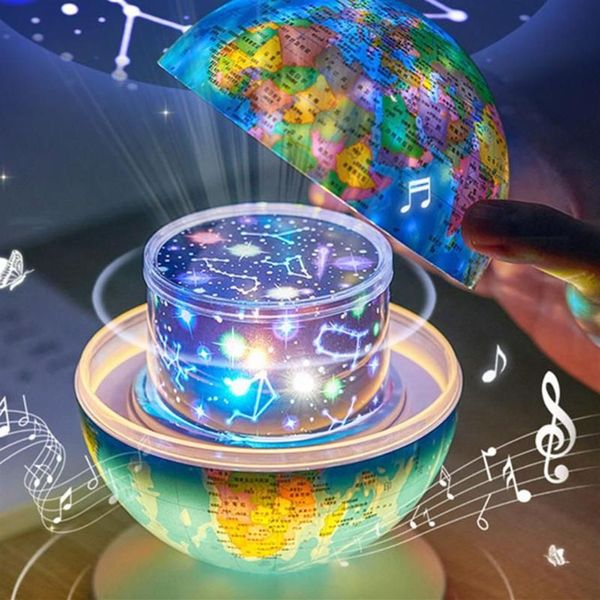 Ночные светильники Globe Projector Lamp Kids Science Props Cool Starry Sky Projection Light Coremer для спальни полезные подарки Kid2003