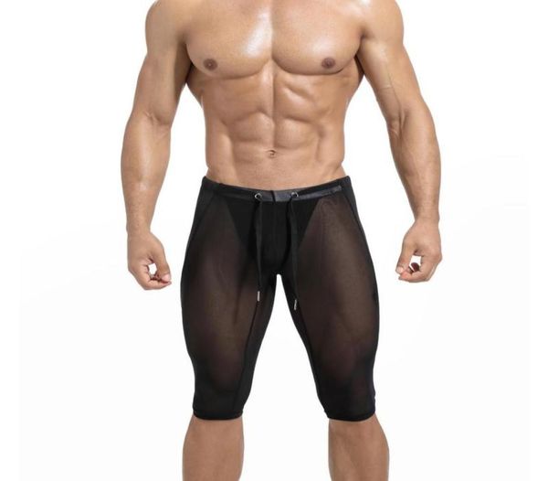Shorts sexy da uomo sexy Vedere attraverso le collant da allenamento per palestra maschiletwear sport pantaloni corti leggings9837860