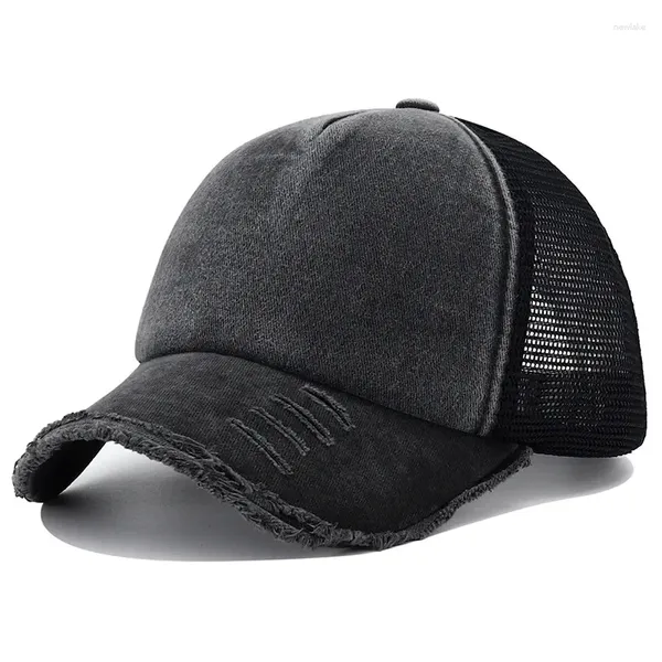 Caps de bola 2024 Summer feminino preto branco rosa 5 painéis de beisebol com chapéus de caminhão de malha respirável para homens snapback gorros b2895