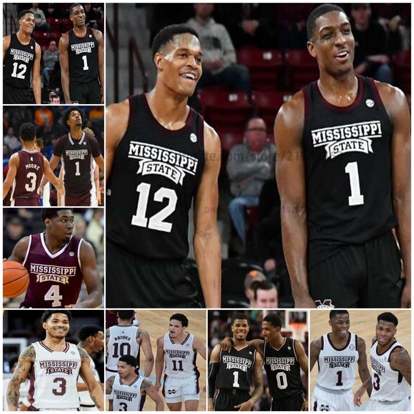 Maglia da basket Mississippi State Maglia cucita NCAA Qualsiasi nome Numero Uomo Donna Gioventù ricamato Andrew Taylor Isaac Stansbury Josh Hubbard Jaquan Scott