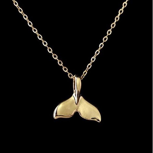 Schöne Wal -Schwanzfisch -Nautikzarme Halskette für Frauen Mädchen Tier Mode Halsketten 2 Farben Meerjungfrau Schwänze Schmuck288c