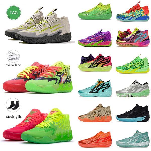 Rick und Morty Basketballschuhe Lamelos Ball Sneakers Männer Frauen Digital Camo Galaxy Queen City Rock Ridge Red Blast Abenteuer Lamelo Trainer Sport Größe 36-46