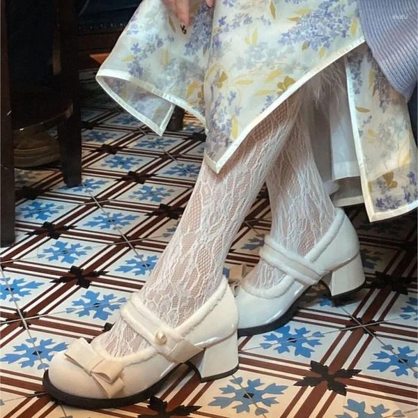 Scarpe eleganti arco mary jane hels tacchi da donna fibbia alla moda in punta di piedi comode calda con cotone