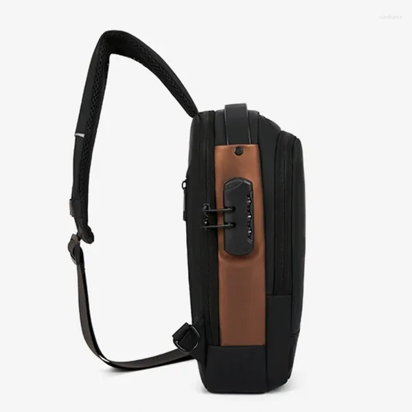 Taillenbeutel 2024 große Kapazität Crossbody Bag Anti-Diebstahl-Schulter mit Passwort Lock Männer Rucksack Outdoor Sling Chest