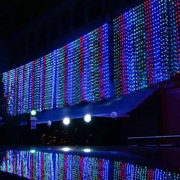 Строки 500 Светодиодный занавес 10м*1,5 м 110 220V Рождественский рождественский рождественский открытый струнный светиль