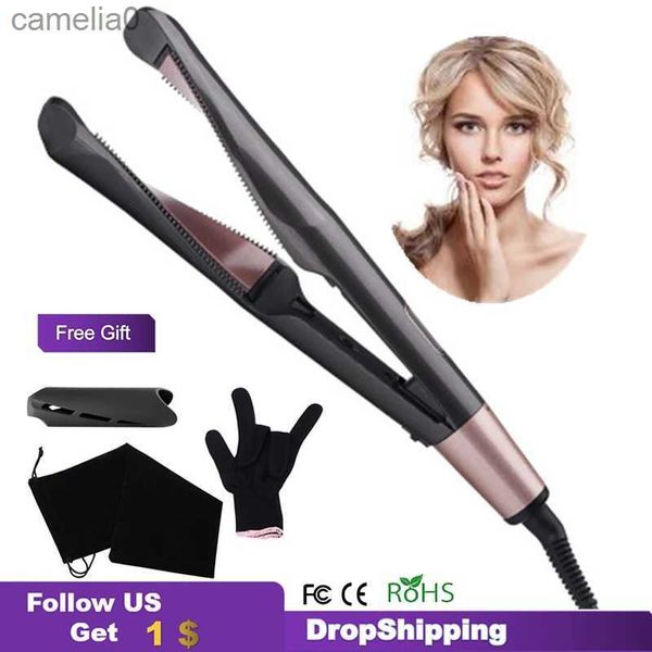 Colinhos de cabelo alisadores de cabelo Malador de cabelo Secador de cabelo Hot Pow Helfing Tingrejas EUIPO 2 em 1 Curling de cerâmica profissional Ferramenta de estilo de penteado