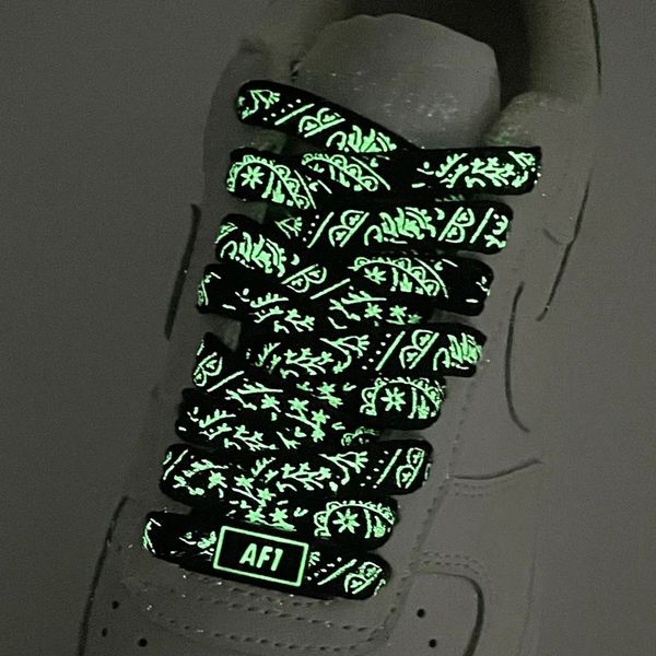 Shoes luminosas Af1 Night Glow Shoe Flat Shoe and Decoration for Sneaker Prom Party Shoelace Shoes Acessórios 231221