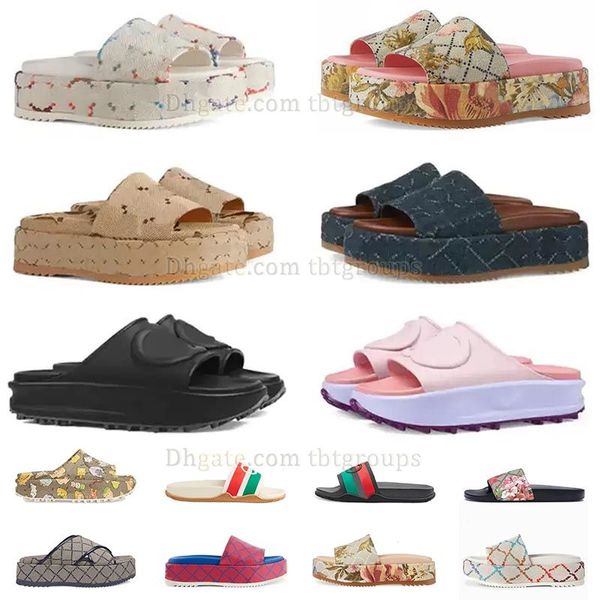 2024 Mens Womens Platform Slipper Ricolata Muli piatti Muli Flat Slide Sandals Sandalo Cuccioli di sandalo Cantine di cursori Sumpi Scegli Scegli Scegli Scegli Scegli