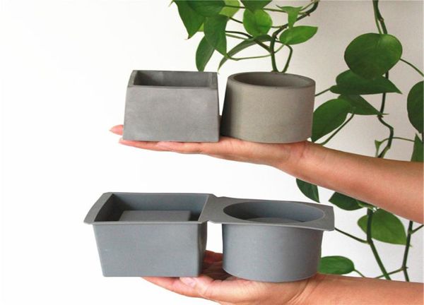 Flor Pot Silicone Concrete Moldes de cimento mods Diy Craft Clay Clay Molde