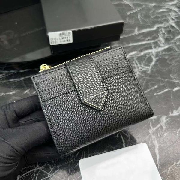 Designer de luxo Carteira de couro Purse Mulheres Men titular de cartão Triângulo Marca casual Carteiras de moedas Pessas de bolsa titular de cartão preto rosa Estilos múltiplos