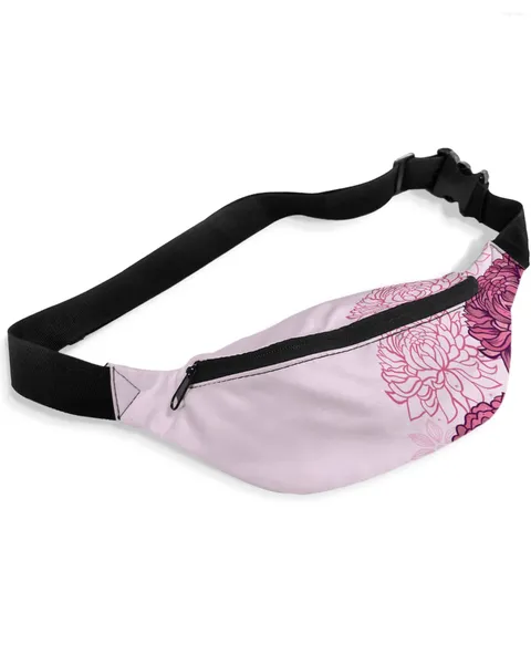 Sacchetti in vita Pink Chrysanthemum Flower Texture Packs Borsa spalla unisex Messenger Casual Fashion Fanny Pack for Women