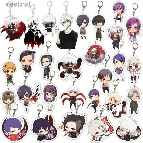 Schlüsselringe Anime Tokyo Ghoul Kaneki Ken Keychain Cosplay Acrylschlüsselkette Anhänger Keyring Propl231222