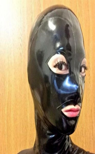 2018 Black Unisex Exotic New Design Offene Augen und Mund handgefertigtes Latex -Katzen -Katzen -Kostüme niedliche Kapuzen Mask6688196