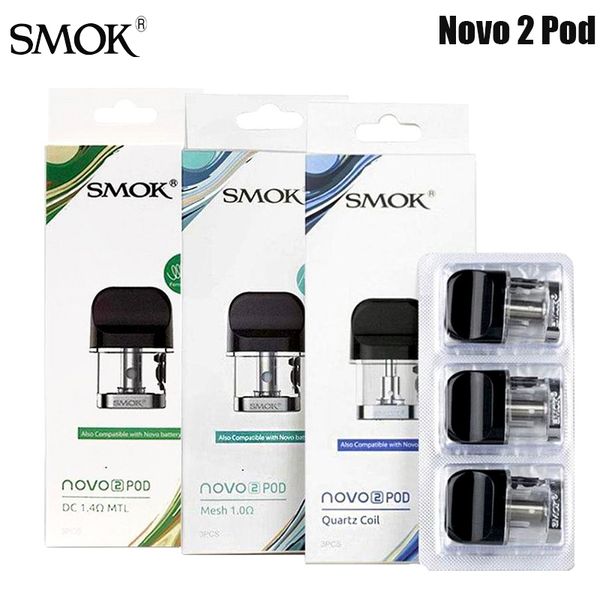 Smok Novo 2 Cartucho de POD 2ml Mesh 1.0OHM/DC 1.4OHM/Quartz 1,2OHM Mesh de Clear 0,8OHM 0,9OHM/DC 0,8OHM VOD VAPE E Cigarro e Cigarro