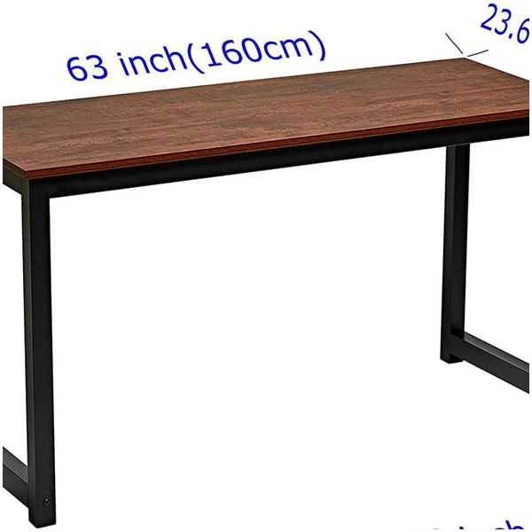 OUTROS FORNITOS DE COMPUTADORES DE COMPUTADOR 63 34 Estilo simples moderno para quarto de escritório em casa quadro de metal preto e grande estação de trabalho Sandalwood Boa Dhxcn