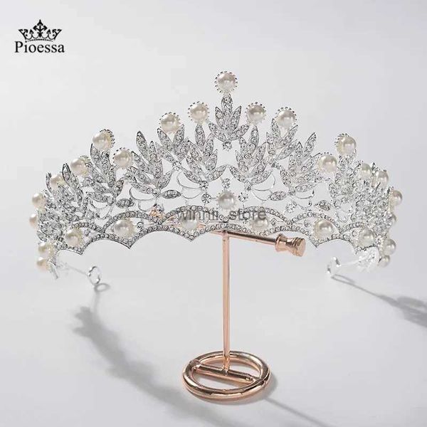 Outra rainha do cristal completa rei rei tiara coroa de casamento de noiva Diadema capacete para mulheres ornamentos de cabelos de concurso acessórios de jóias de cabeça