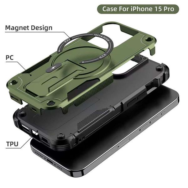 Per iPhone 15 Pro Max 14 Plus 12 13 Custodia per cellulare con armature standard di copertina mobile