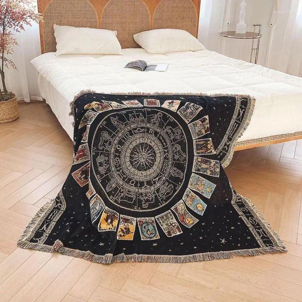 Cobertores de estilo bohemiano boho bandana sofá super macio de mesa dobrável de mesa de tano