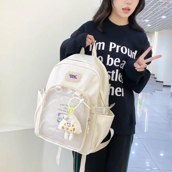 Schultaschen japanische Harajuku Rucksack Frauen JK Uniform -Tasche Schulter Teenager Mädchen Itabag transparente ita Handtaschen