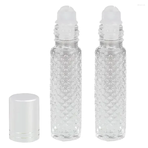 Speicherflaschen 5pcs 10 ml Glaswalze für ätherische Öle leer nachfüllbare, durchlösbare Flaschen und Lecksache Massagerolle an Behältern