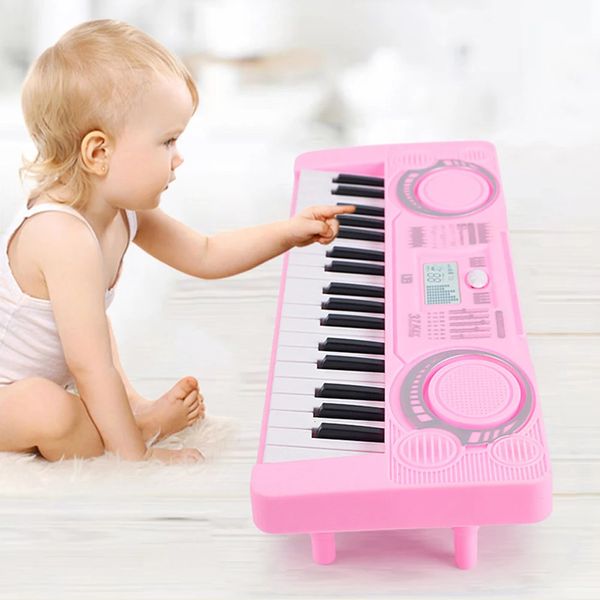 Portátil 37 chaves teclado digital LED exibir piano eletrônico Crianças instrumentos musicais Kids Educational Toy 231221