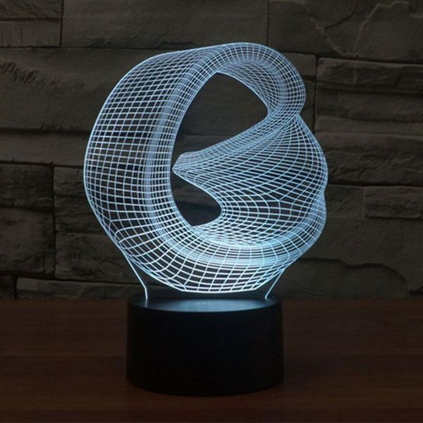 Verzerrte Raum 3D Abstract Vision Erstaunliche optische Illusion 3D Effekt 7 Farbwechseln Sie Touch Botton LED LAG TABEL LAMPE NACHT LIG290B