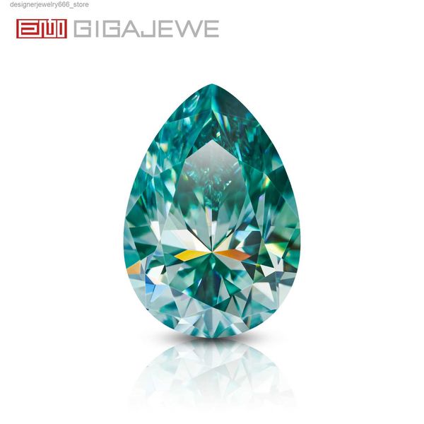 Свободные драгоценные камни Moissanite Cyancolor Pear Cut Customizabl FL-VVS1 PFL-REMIUM GEMS LOSE DIAST TEST Прошел драгоценный камень для украшения ювелирных изделий Q231222