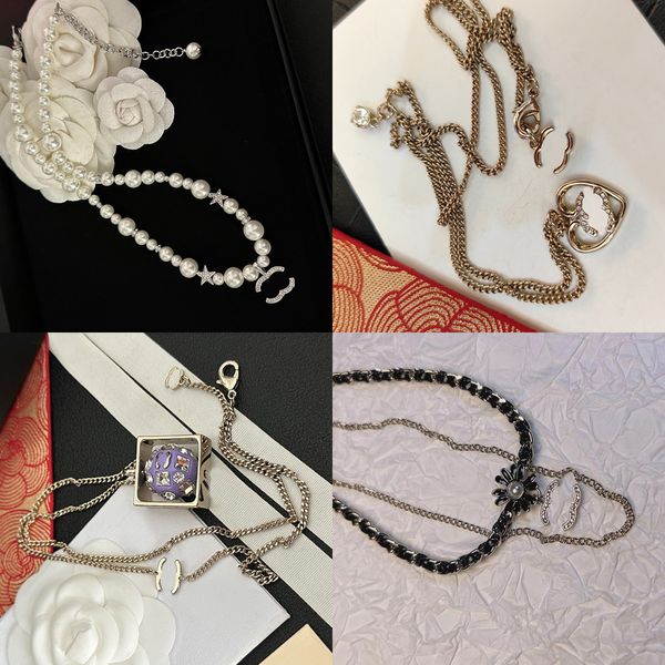 Lettera oro in oro rame a pendente di marca di marca catena di donne designer gioielleria collane cristalline crash chiare pendenti regali di gioielleria da sposa tampone