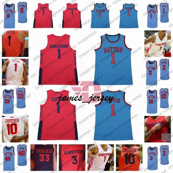 Jam Custom Dayton Flyers Basket Jersey Obi Toppin Jalen Cruther Trey Landers Ibi Watson Ryan Mikesell Rodney Chatman Chase Johnson 1 4xl