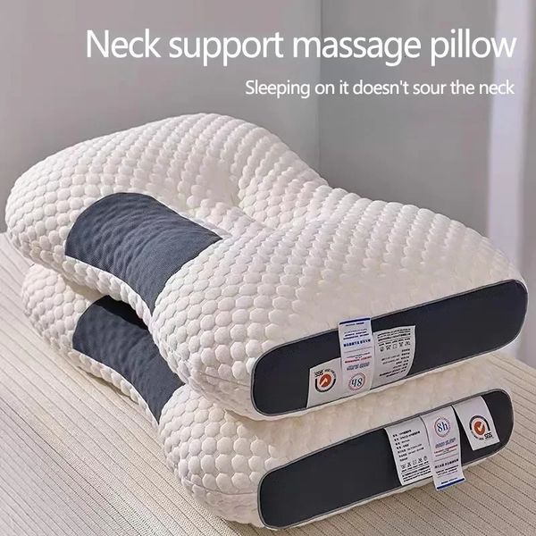 Travesseiro de pescoço ortopédico ervical ajude a dormir e proteger a massagem do spa de fibra de soja doméstica para dormir 231221