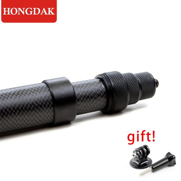 Hongdak Carbon Fiber Monopod Edition Extended Edition Selfie Selfie para Insta360 x3 x2 para Go Pro Stick Tripod 231221