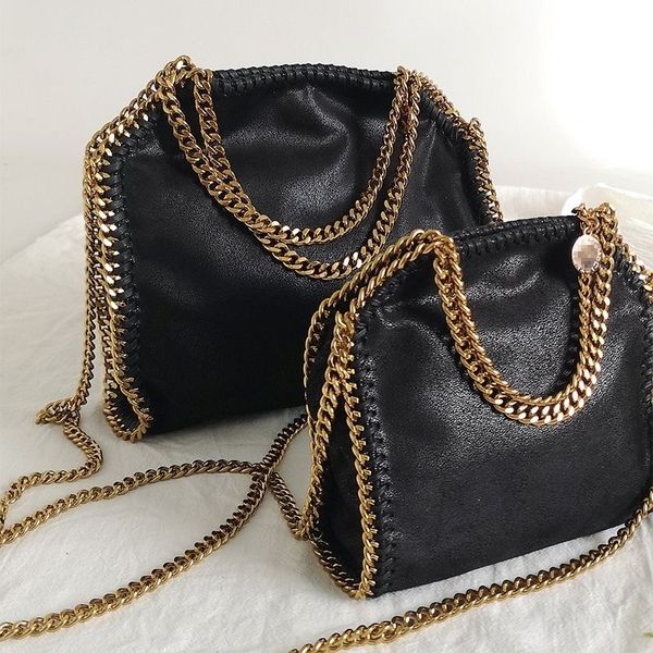 Высококачественные Falabella крупные Stella McCarey Tote Bag Women Black S Designers Shopper Chain Bags Skellet Messenger Кожаные сумочки качество плеч кошельки Crossbo