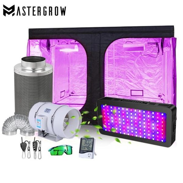 Kit de tenda Greenhouse Grow Spectrum Full LED Growth Light Grow Box System Hidropônico 4 6 8 Carbono ativado 235g