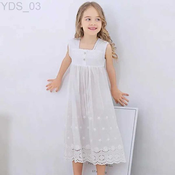 Pyjamas Toddle Girl White Nightdress Prinzessin Kleid Kinder Pyjamas Nachthemd für Mädchen Kinder Nachtkleid Mädchen Spitze Schlafkleid A270zln231222