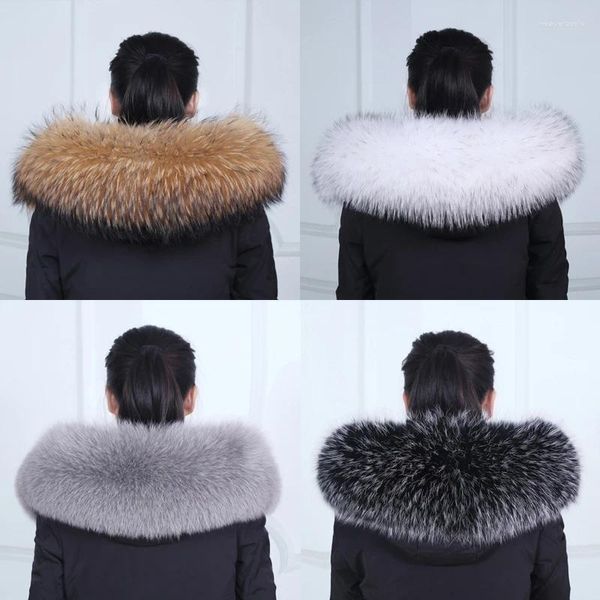 Lenços de inverno inverno Raccoon lenço de peles colar de gola reta decorar chapéu de casaco de moda feminino mantém o xale natural mais quente