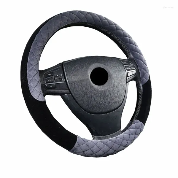 O volante do volante tampa de inverno Tampa da tampa de carro da xadrez embrulhar 7 cores para escolher por 37-38 cm 14,5 