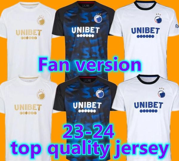23 24 FC Copenaghen Maglie da calcio 2023 2024 HOMEN AWAY White Gold Shirts Kit Byens Hold Men Football Shirt Jersey