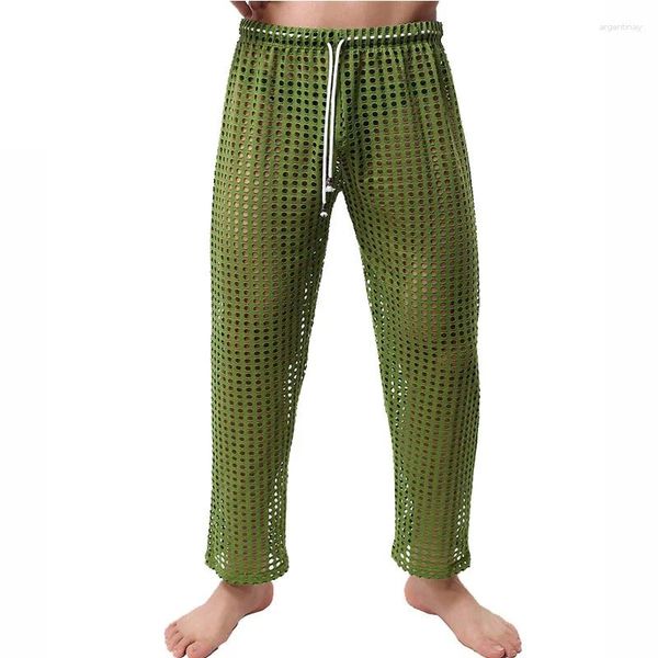 Erkekler termal iç çamaşırı erkekler şeffaf erkekler örgü seksi eşcinsel pijama uzun johns giyim