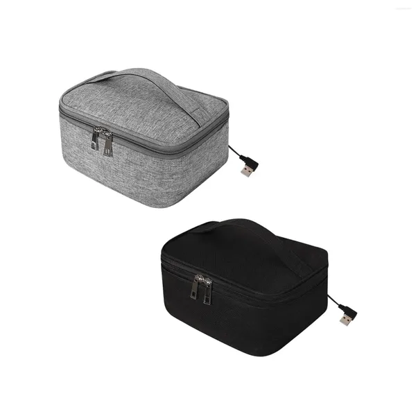 Abendessen USB beheizte Lunchboxen Bag Container Oxford Stoff wiederverwendbares Wärmewärmerheizung für Picknick -Büro -Auto -Camping