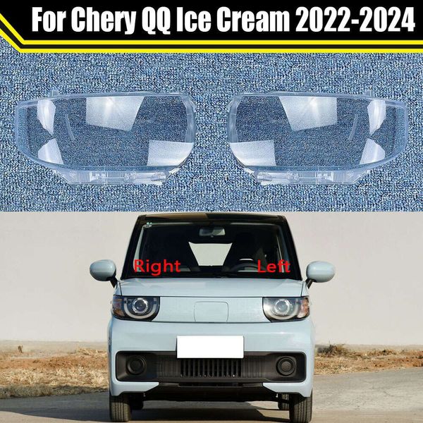 Autoschichtlampenkappen für Chery QQ Ice Cream 2022 2023 2024 Auto Scheinwerfer Objektiv Lampenschild Lampencover -Scheinwerferlichtschale Lampenschale
