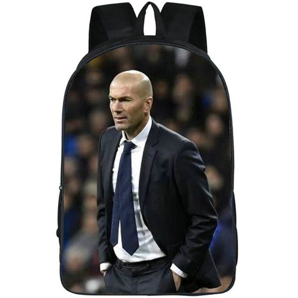 Zinedine Zidane Backpack Zizou Daypack Football School Bag Soccer Sport Packsack Prick Rucksack Picture School School Day Pack Pack Pack