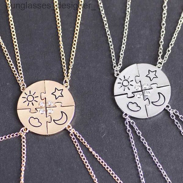 Anhänger Halskette 3/4 PCs Star Moon Kette Bester Freund Anhänger Halskette BFF Schwester Freundschaft Choker Männer und Frauen Party Schmuckzubehör Geschenkl231222